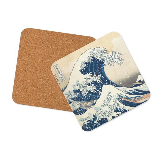 Hokusai "Great Wave Off Kanagawa" Cork Back Coaster - Japanese Art Table Protection